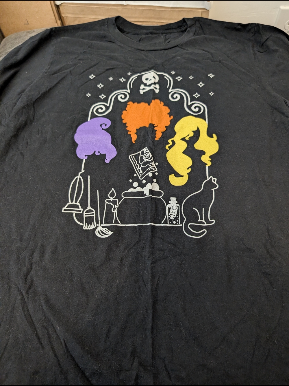 Hocus Pocus Graphic Tee with Colorful Witch Silhouettes